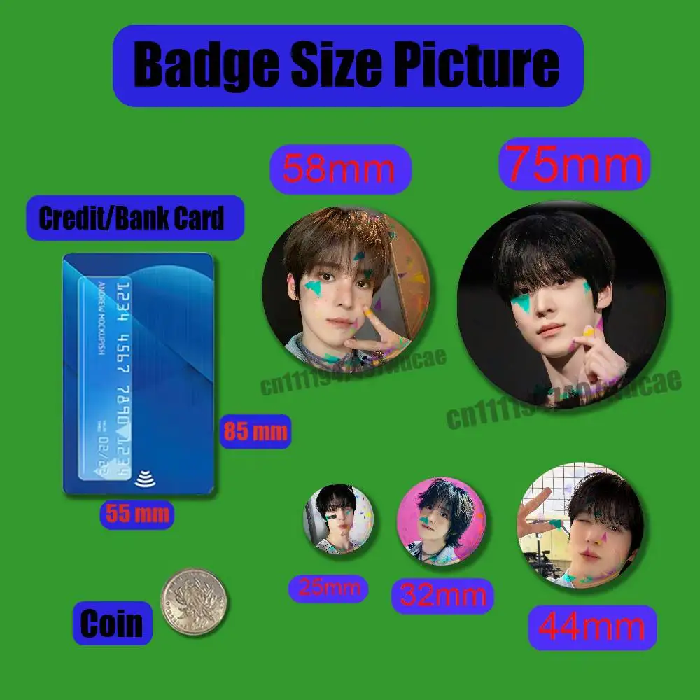 For Jeong Yun-ho Yunho Badge Cover DIY Pin Insignia Emblem Button Round Gift Cosplay Laser Film Case