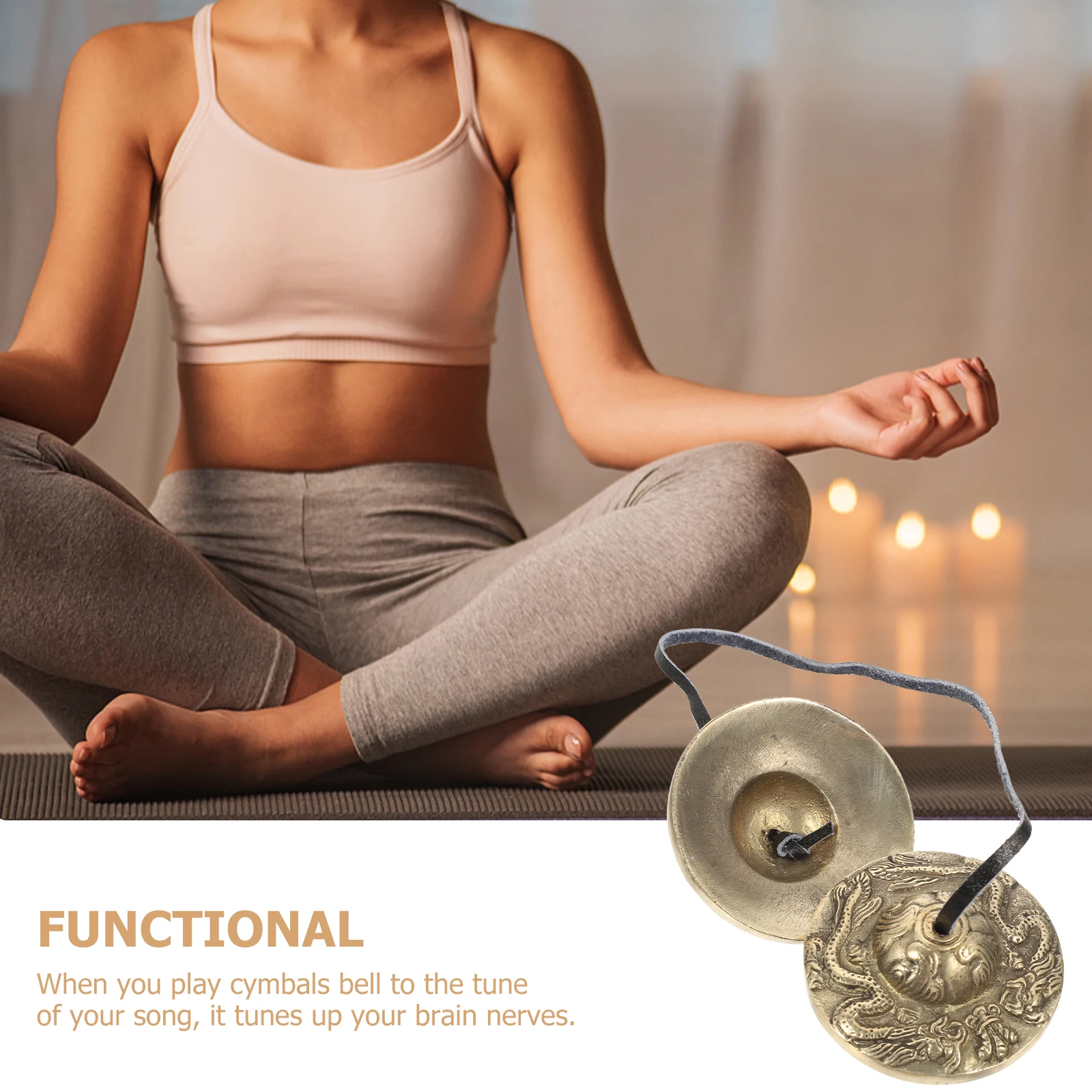 

Bronze Cymbal Rhythm Copper Bell Call Service Yoga Cymbals Hand Held Musical Instruments Vintage