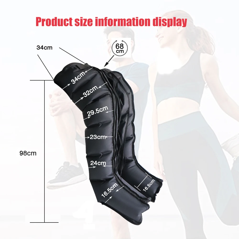 Air Compression Leg Massage Pressotherapy Recovery System 6 Chambers Air Pumps With New Controller For Sport Recovery Fitness