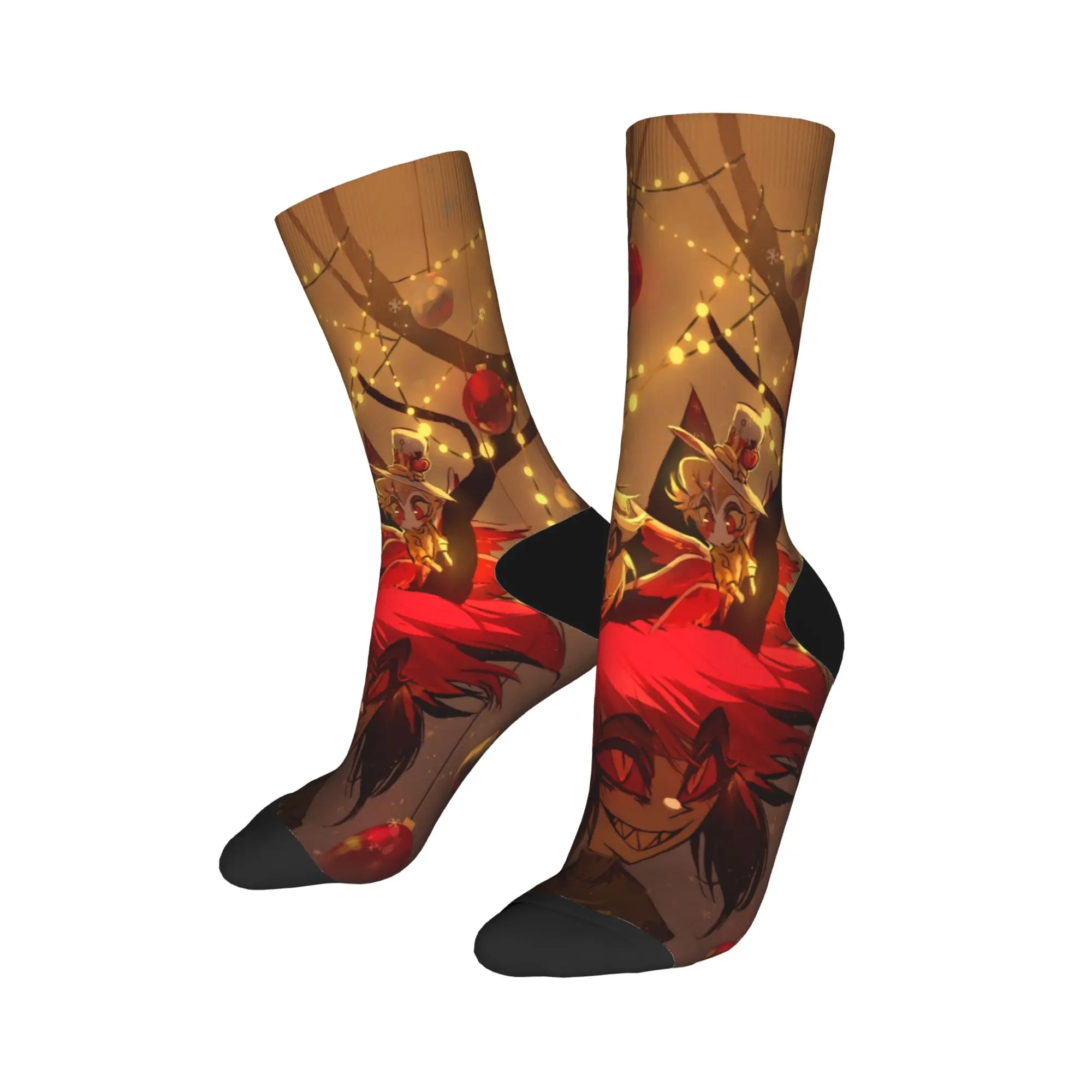 Unisex Men Socks Christmas Hazbin Hotels  Stockings Anti Skid Quality Socks Autumn Elegant Graphic Climbing Socks
