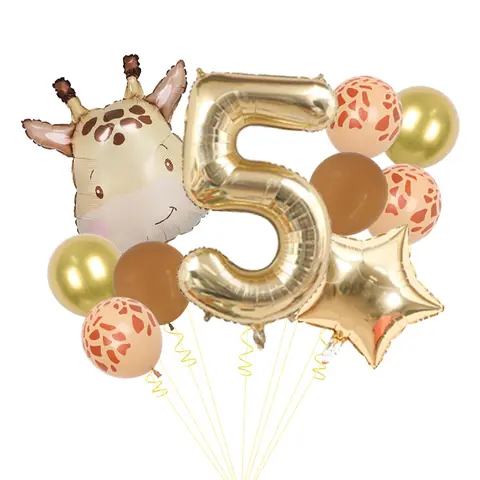 10 पीस प्यारा जिराफ़ हेड बैलून 40 इंच प्लैटिनम नंबर 1-9 जन्मदिन बैलून सेट कार्टून एनिमल थीम बच्चों की पार्टी सजावट 8 best sales एक साल की जन्मदिन वाली लड़की - №6