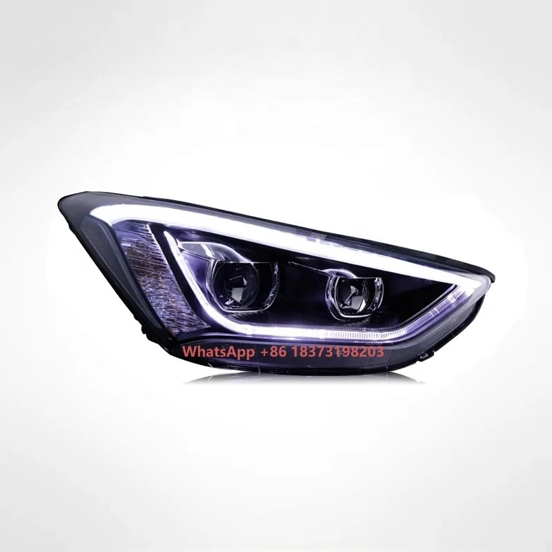Suitable for New Santa Fe IX45 2013-2016 Headlight Assembly Modification LED Daytime Running Light Bifocal Lens Xenon
