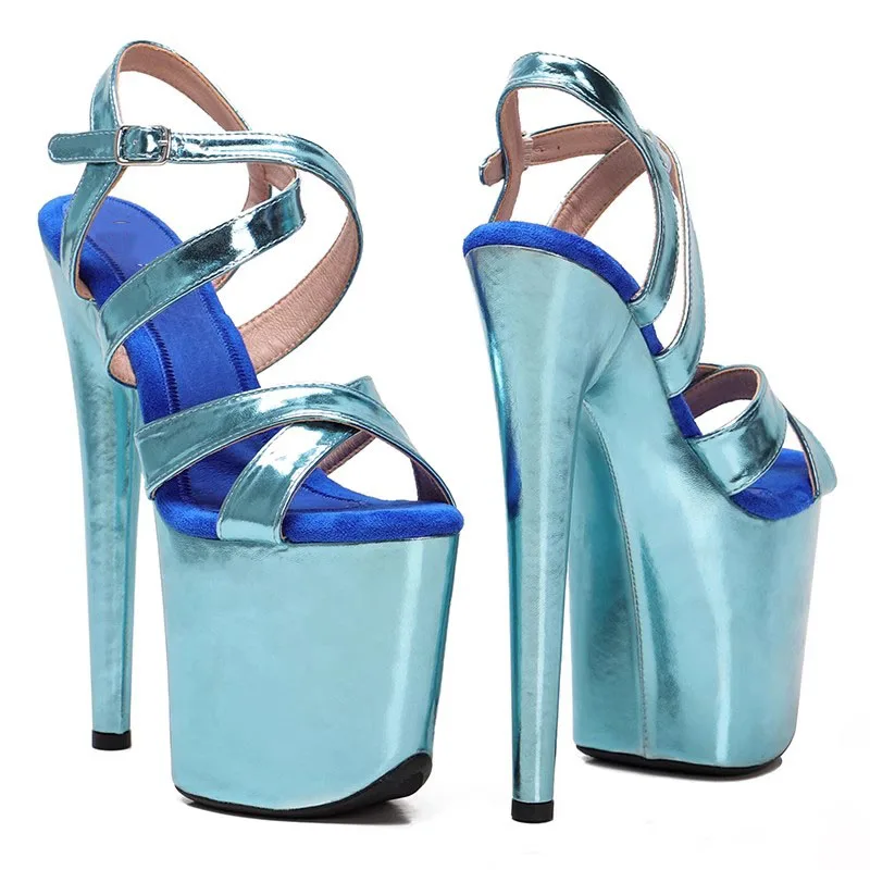 Women New 20CM/8inches PU Upper Sexy Exotic High Heel Platform Party Sandals Pole Dance Shoes Model Shows Sandals 168