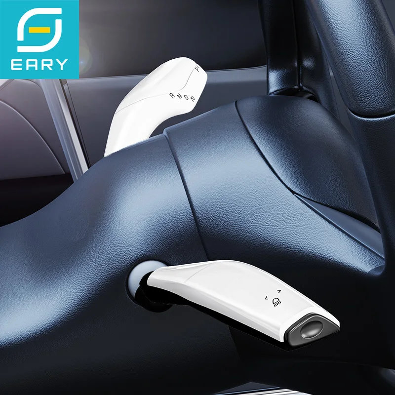 

Eary Car Steering Lever Cover for Tesla Model 3 Molder Y ABS Steering Wheel Cover Accessories 2 PCS Gear Shift Cover Accessories