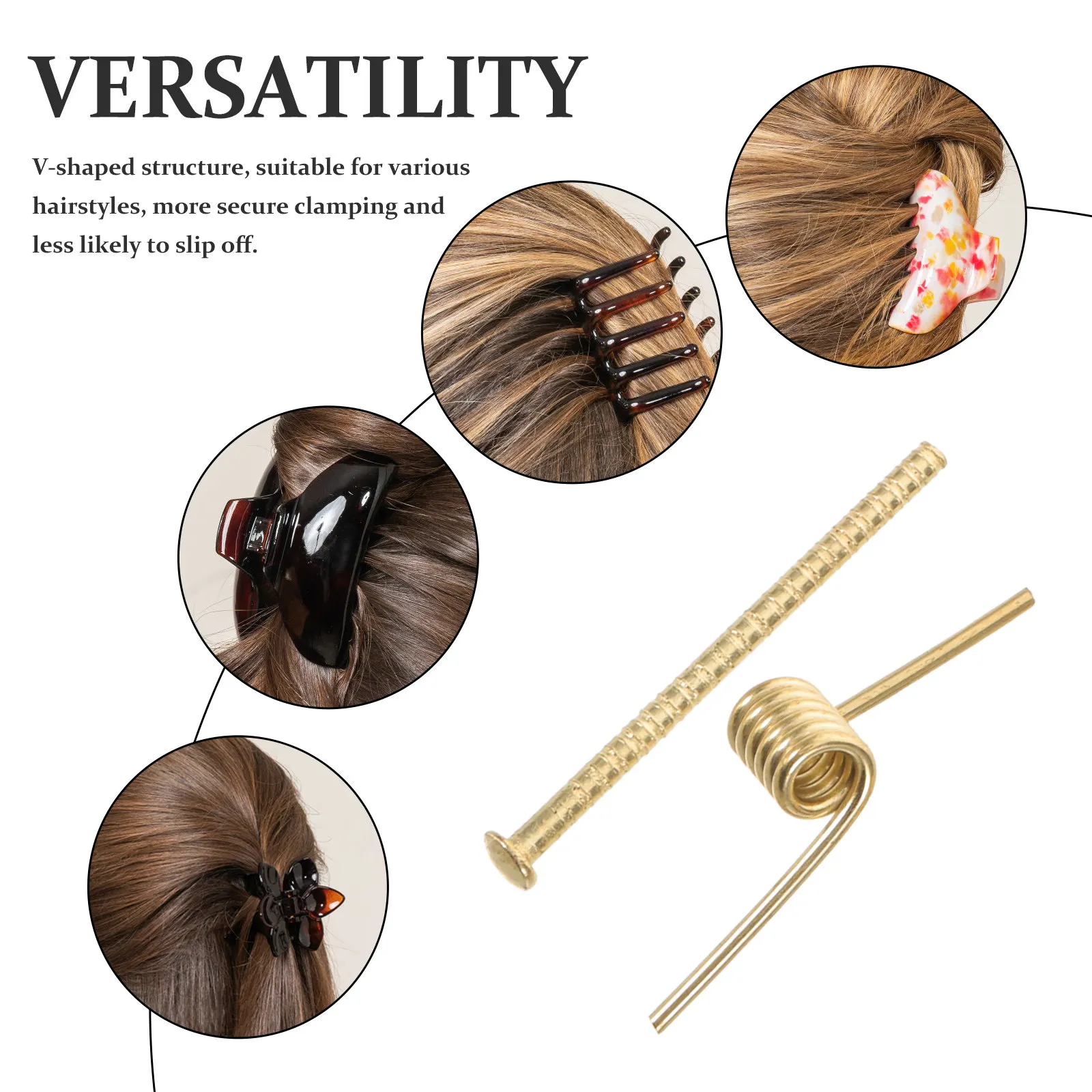 4Pcs Hair Claw Clip Springs Stainless Steel V-Type Spring Replacement for DIY Hair Accessories Metal Spring Clip Hardware Repair