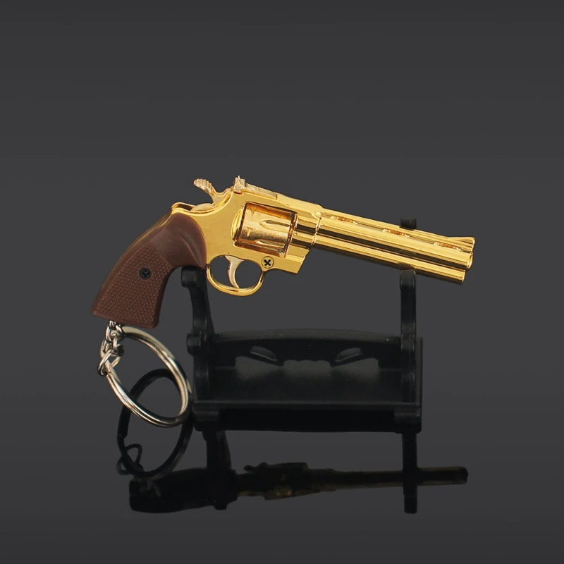 7cm/2.75in Mini metalowy rewolwer pistolet metalowy pistolet zabawkowy brelok wisiorki odłączana wersja gra pistolet Model mężczyźni ozdoba chłopiec prezent
