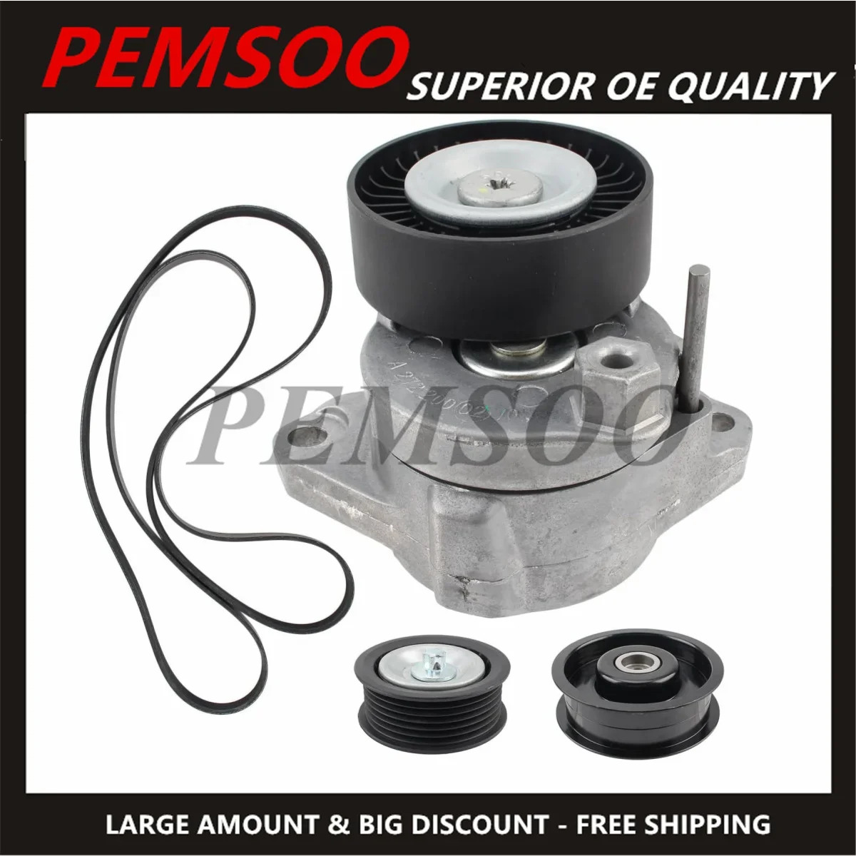 1x Belt Tensioner Pulley Kit for Mercedes C300 C350 E350 E550 DODGE SPRINTER 2500 3500 K056PK2398A 2722000270 6PK2403 272200270