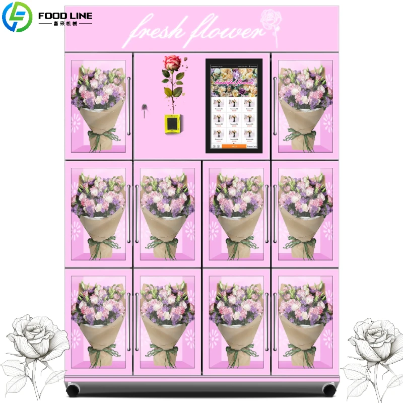 Customized Intelligent Fresh Floral Vending Machine Automatic 24H Flower Dispenser Self Service Touch Screen Fresh Keeping