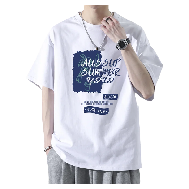 

Massgorule New Summer Short Sleeved T-shirt Men Casual Tops Trendy Versatile Menteenagers Pure Cotton Half Sleeve Men's Clothing