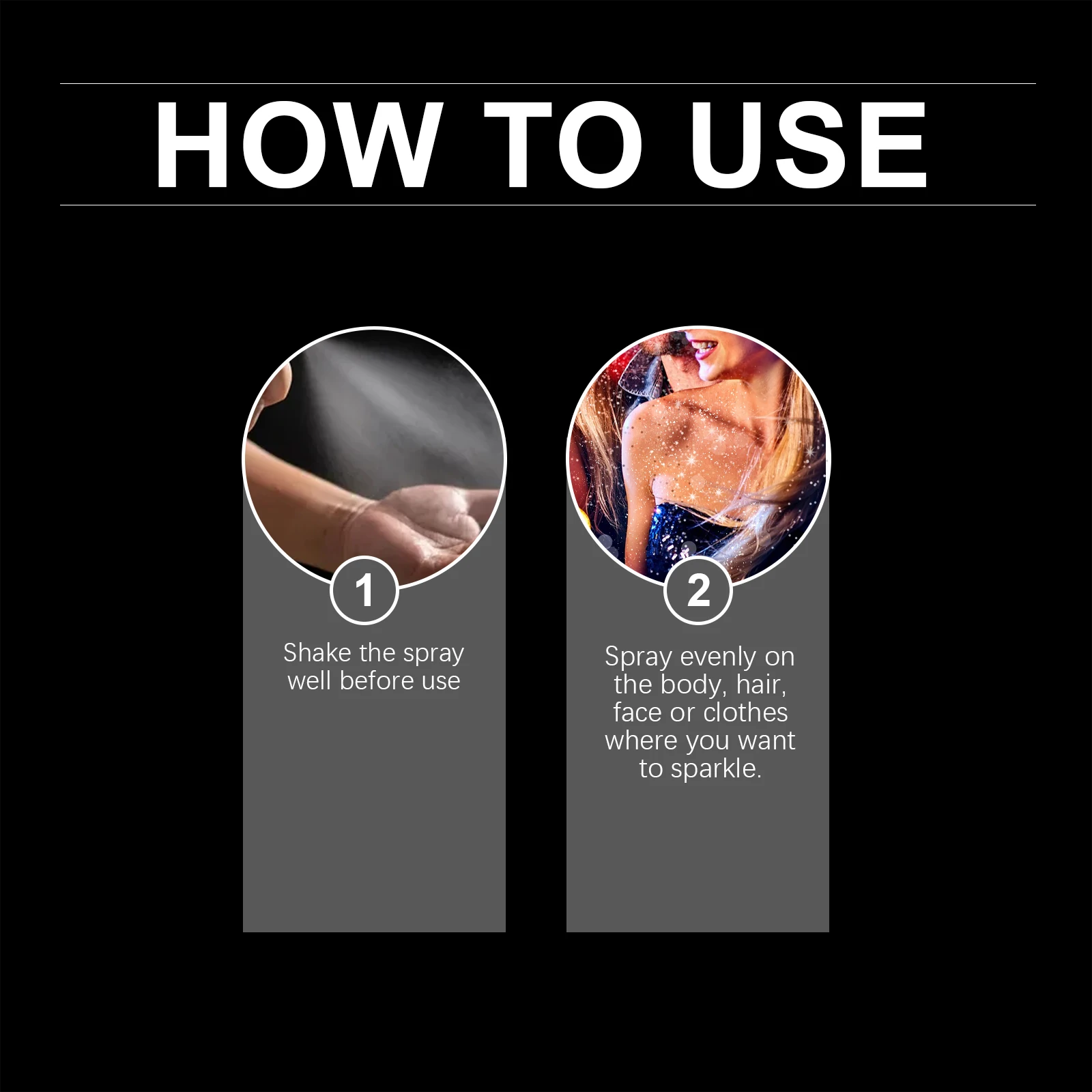 Spray ad alto glitter Fulling effetto scintillante per il corpo Brillante a lunga durata Festa in discoteca per la pelle Capelli Trucco viso Polvere glitter per la pelle
