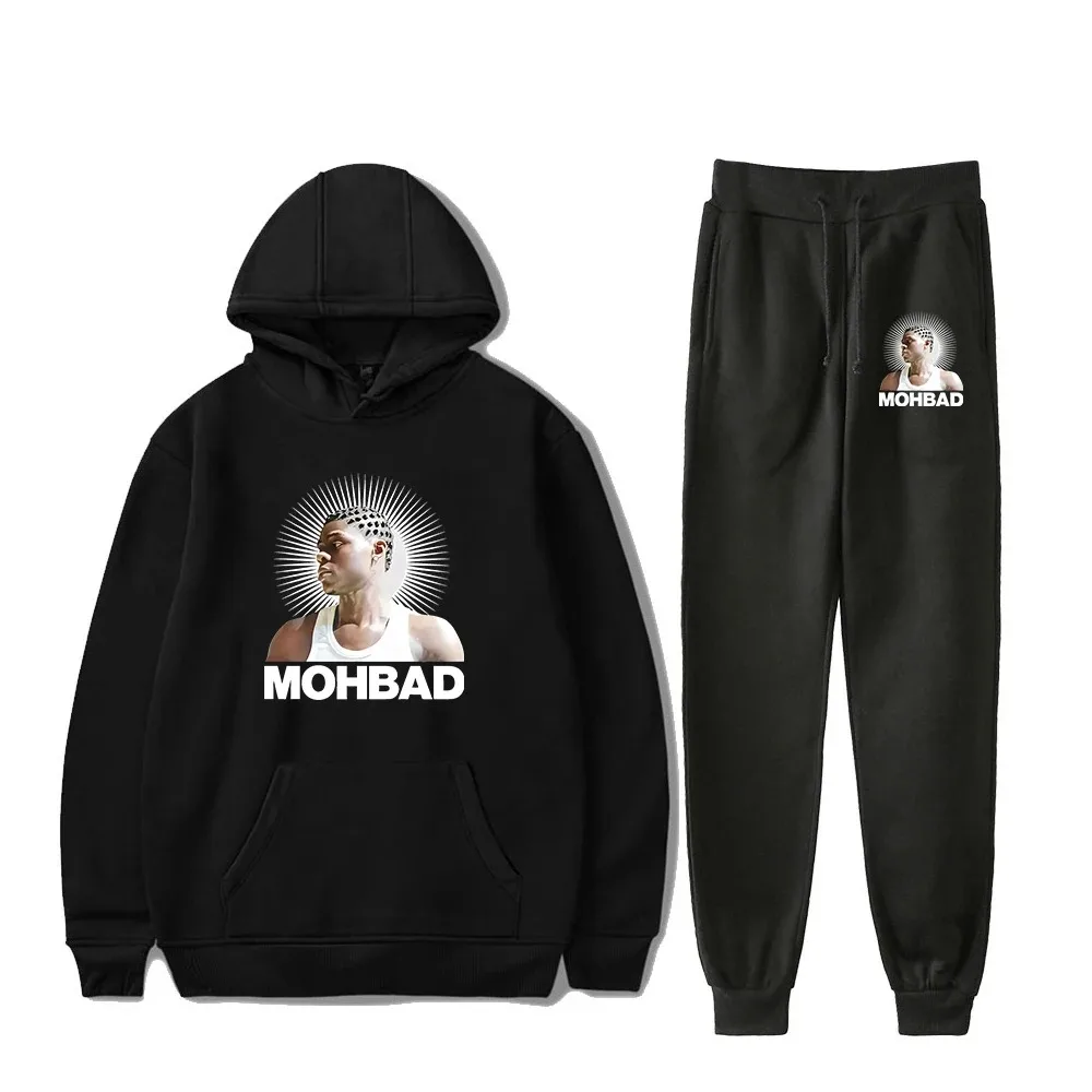 

Conjunto de moletom e calça jogger Mohbad Rapper para homens e mulheres, moletom e moletom, cantor pop, Tour Merch, conjunto