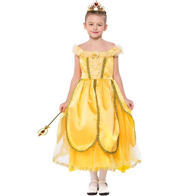 Children Cosplay Belle Princess Stage Performance Costume