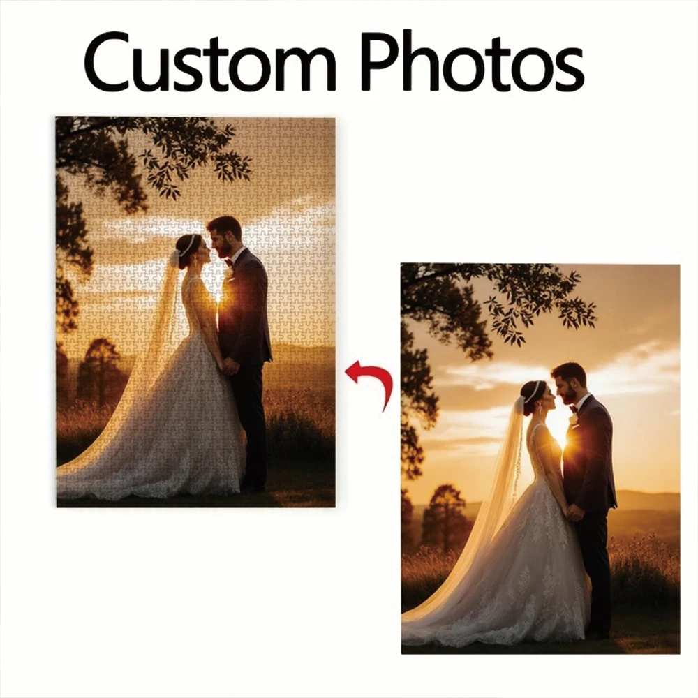 35/300/500/1088pcs Personalized Custom Photo Puzzle Wedding Photos Diy Toy for Kids Anniversary Festival Best Gift
