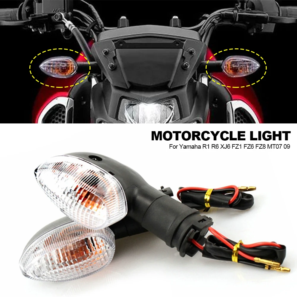 2PCS Motorcycle Turn Signal Light Indicator Lamp for YAMAHA YZF R1 R6 R125 R25 R3 FZ-6N XJ6 Front Back Blinker Blub Universal