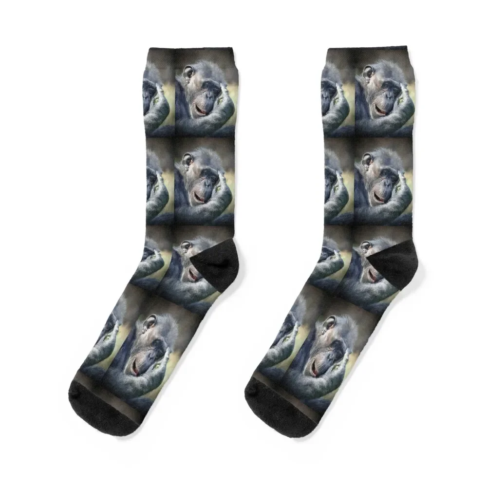

Chimpanzee Thinking Socks football summer Soccer Socks For Girls Men's