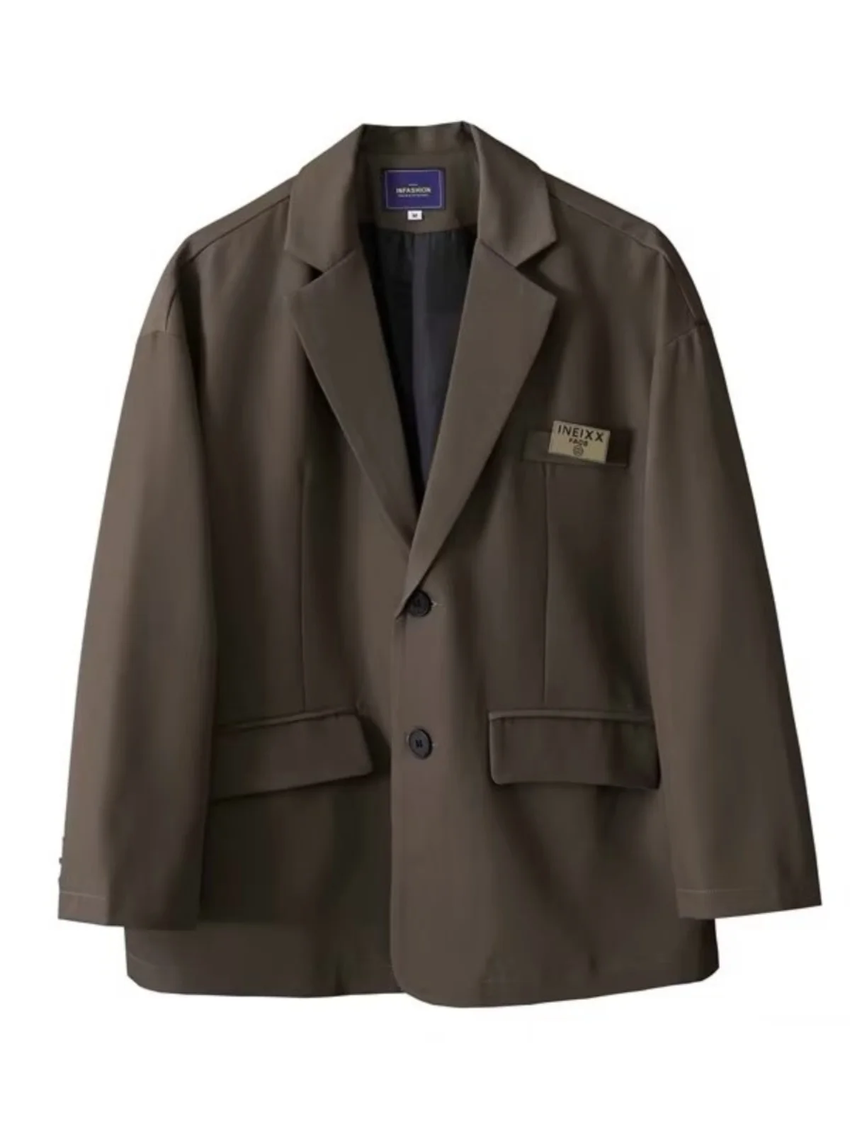 

Harajuku Sle Casual Loose Men's Women's Couple's Small Suit Jaet Street Faion Loose Fit Classic Button Decorated Westwear