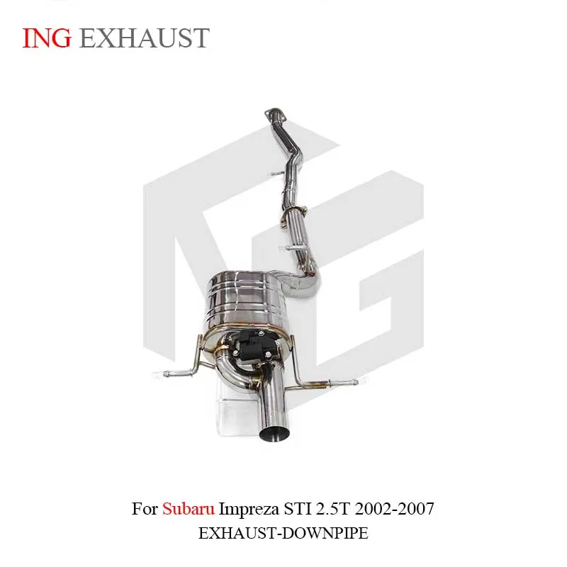 ING Stainless steel Exhaust System High Flow Performance catback for Subaru Impreza STI 2.5T 2002-2007 with valve