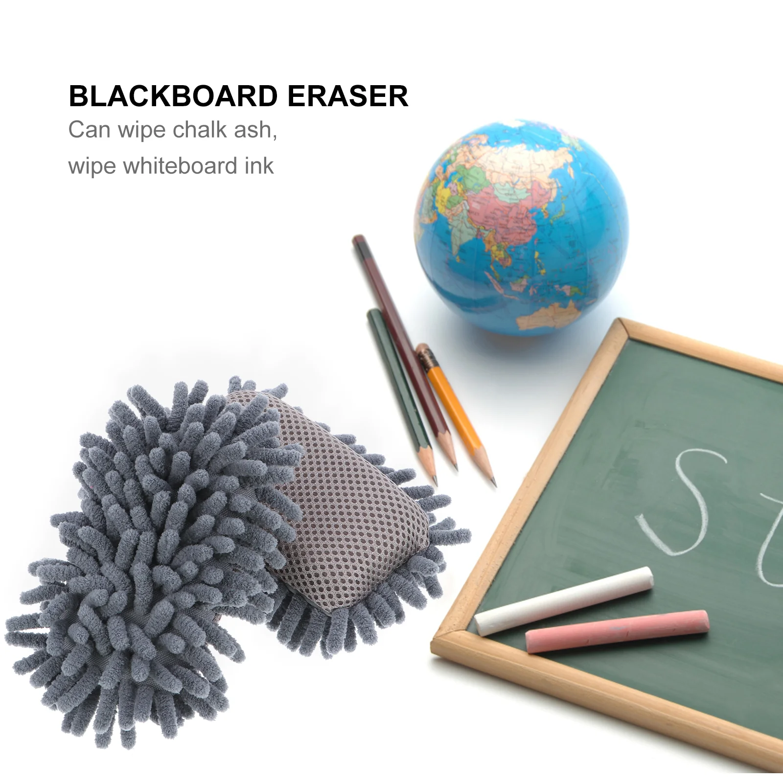 2 Pcs Chenille Blackboard Eraser Microfiber Duster Erasers Whiteboard Dust-free Chalk Wiper School Cleaner CAR WASH Office