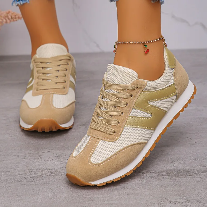 Spring and Autumn Women's Comfortable Vintage Color Blocking Sneakers Women Anti Slip Fashionable Shallow Mouth Vulcanized Shoes