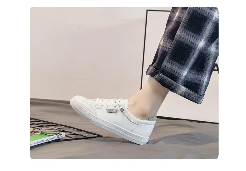 

Summer Fashion White PU Leather Lace-Up Breathable Jogging Casual Sneakers De Mujer Outdoor Walking Trainers Women Running Shoes