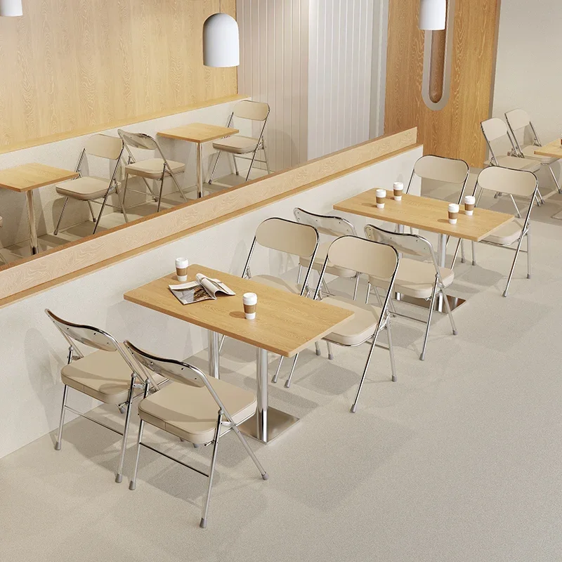 Wall booth sofa, milk tea shop, coffee shop, cream log wind bench, dessert cake table and chair combination