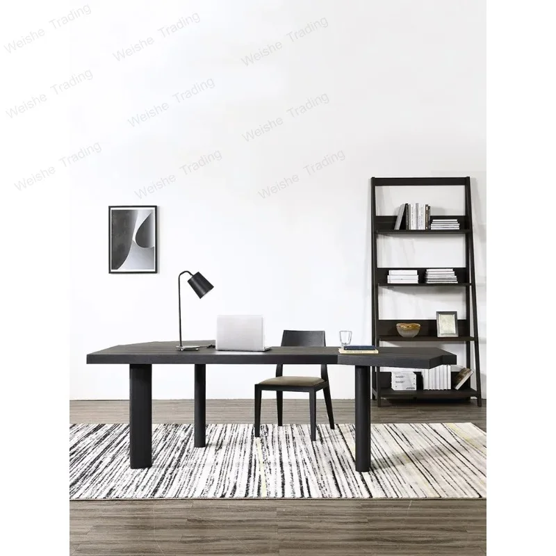 Minimalist solid wood desk living room large long desk office special-shaped study calligraphy table