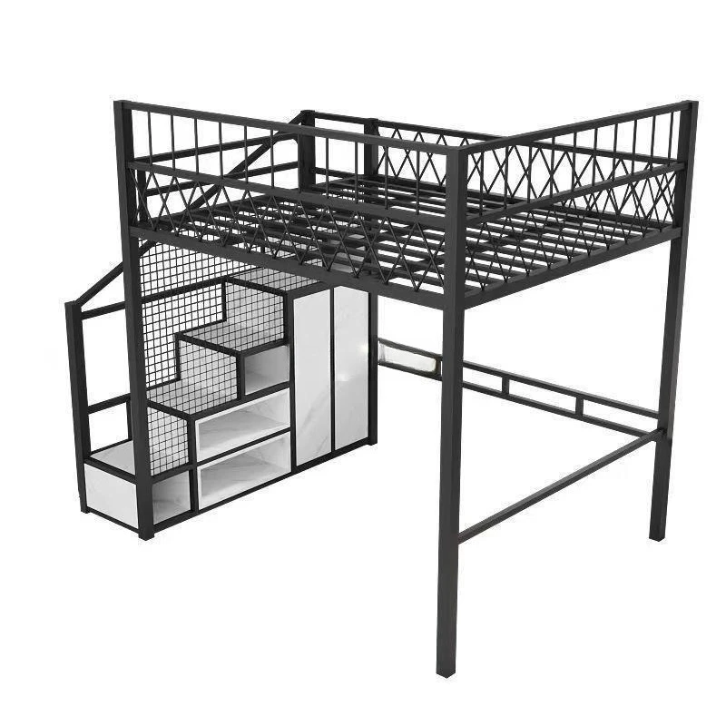 

Wrought iron elevated bed bed under the table duplex second floor high and low thickened children's loft space saving
