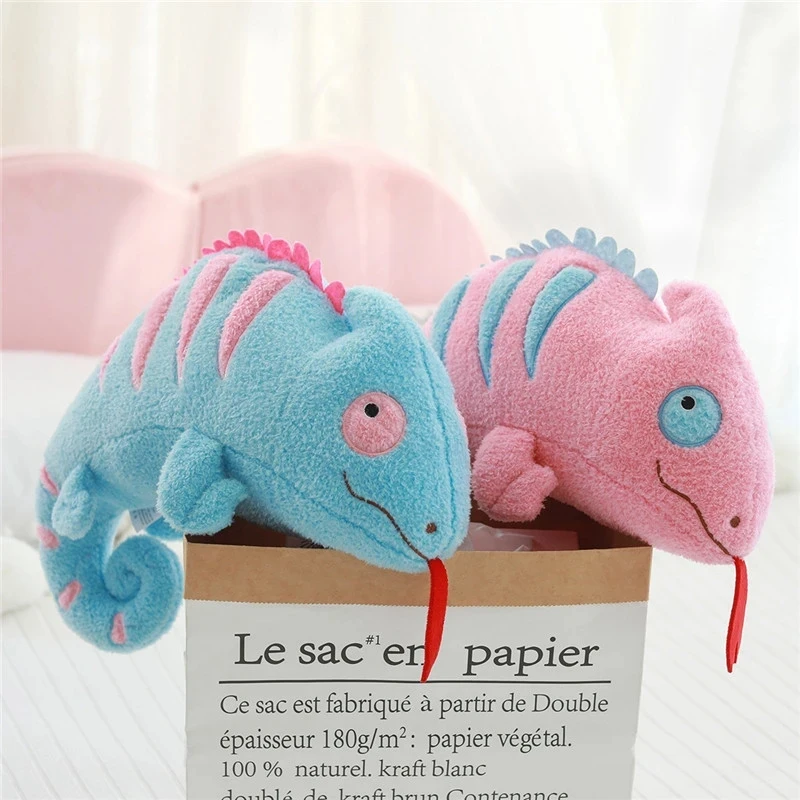 Colourful Cute Simulation Animals Lizard Chameleon Children's Plush Toys Baby Room Ornamental Ragdoll Doll Hanging New Year Gift