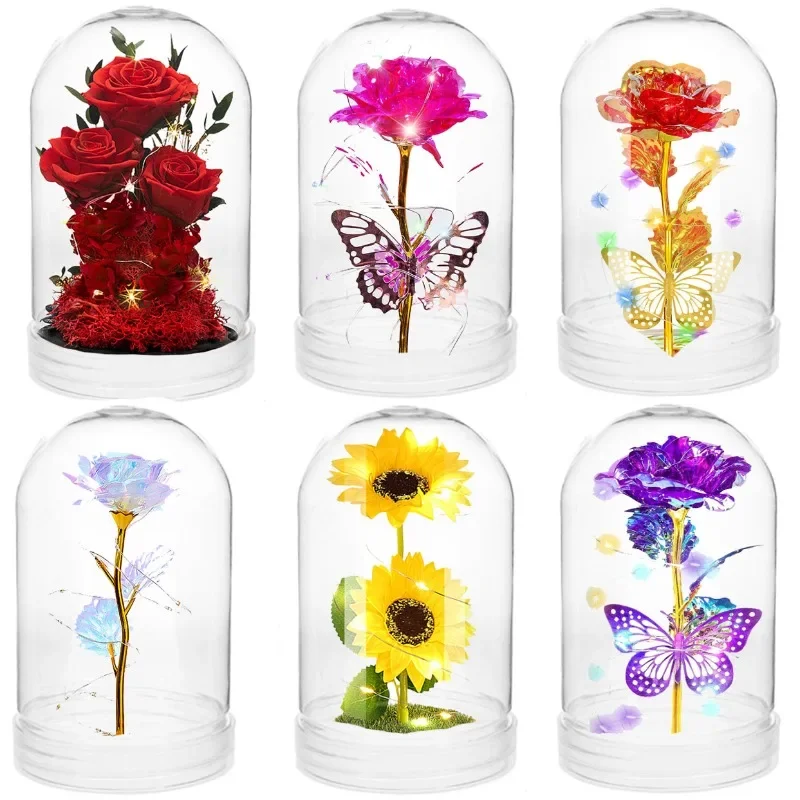 DIY Handmade Transparent Dome Cover Plastic Display Box For Fresh Flower Petals Christmas Snowman Ornament Protective Storage