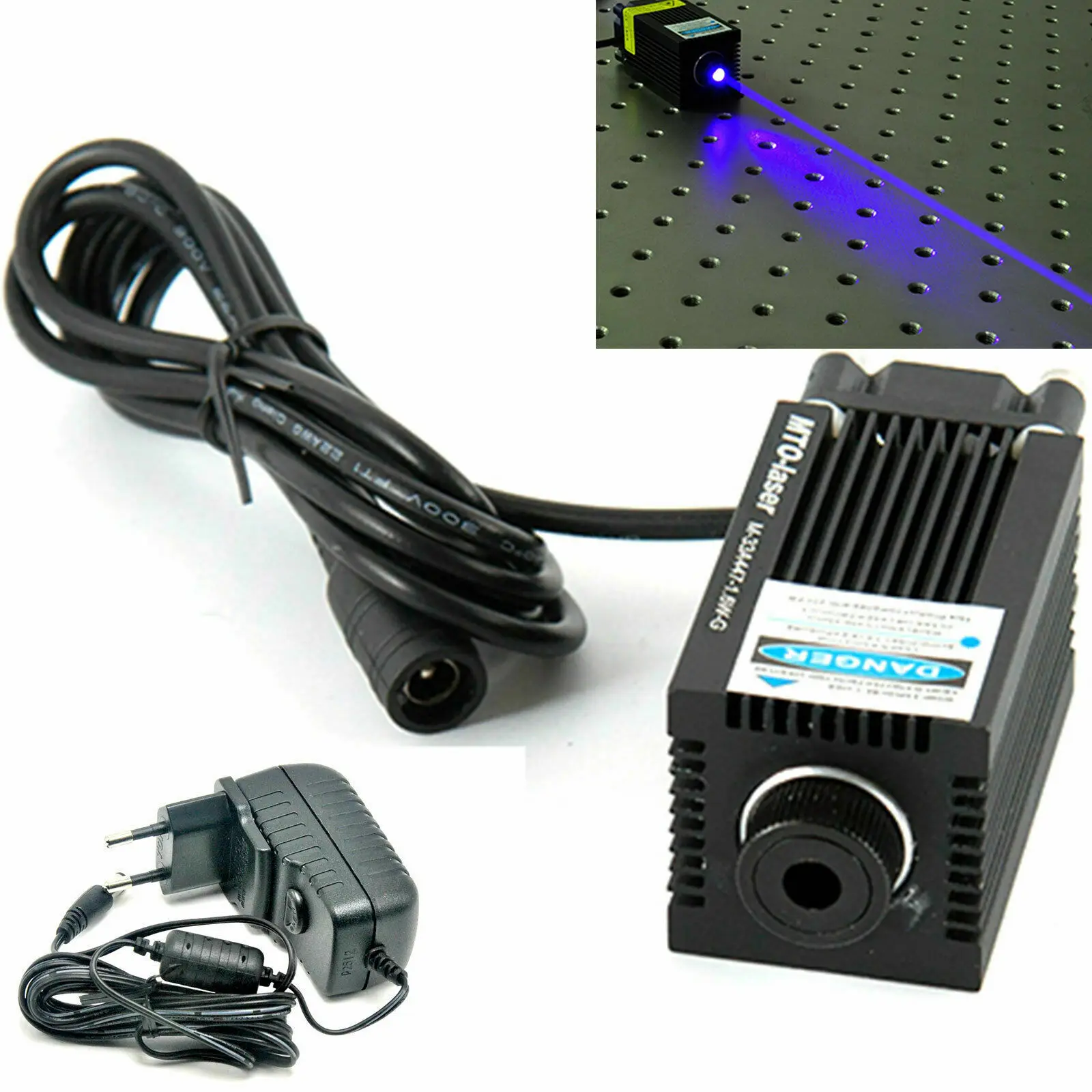 

Focusable 450nm 2500mW 2.5W Blue Laser Point Dot Module with 12V Adapter