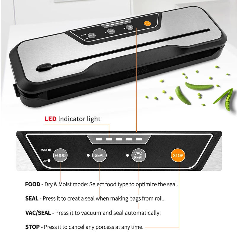 LAIMENG Household Vacuum Sealer Sous Vide Vacuum Packing Machine For Kitchen Storage Food Vacuum Sealer bag Vacuum Rolls S299
