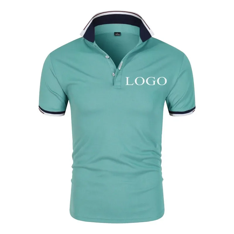 Your Own Design Brand Logo/Picture Personalized Custom Anywhere Men Women DIY  Polo collar solid color shirt EU size