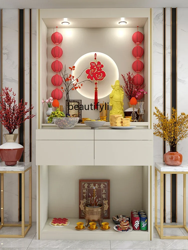 

D96 Modern Light Luxury Worship Table Altar Altar Home Middle Hall Incense Fire God Position Landlord Floor Cabinet