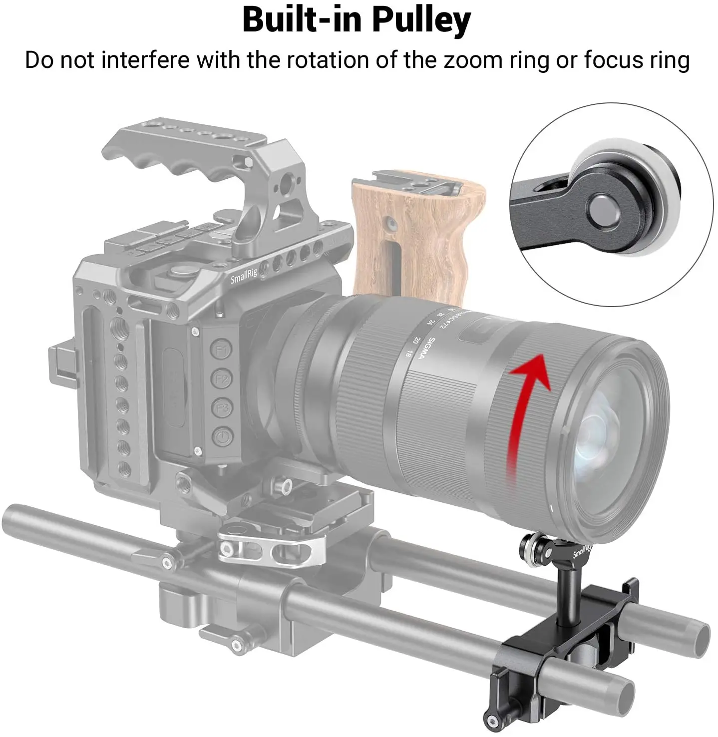 SmallRig Universal 15mm LWS Rod Mount Lens Support For 73-108mm Dslr Camera Lens Bracket Support With 15mm Rod Clamp   2727