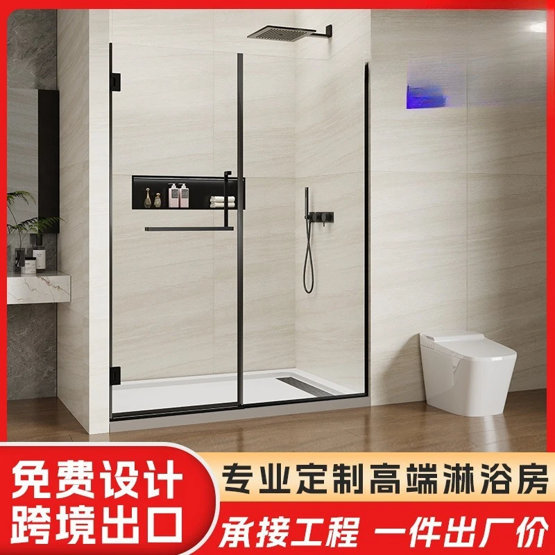

Simple one-character shower room B & B dry and wet separation bathroom partition door toilet glass door