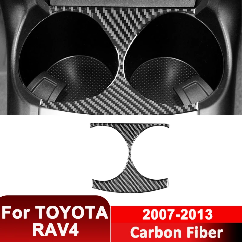 

For TOYOTA RAV4 2007-2013 Carbon Fiber Car Water Cup Holder Panel Trim Frame Decorative Sticker Auto Interior Accessories