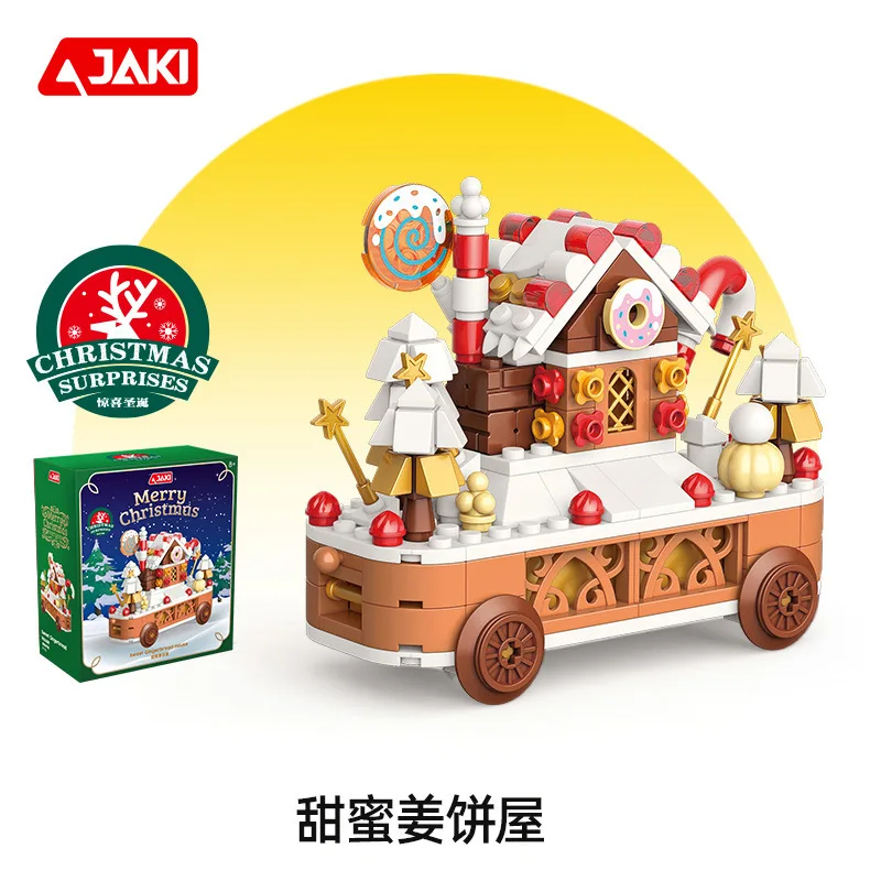 Christmas Train Candy House Tree Building Block Kit Educational Assembly DIY Toys Ornament Decoration Children Xmas Gifts JK5160