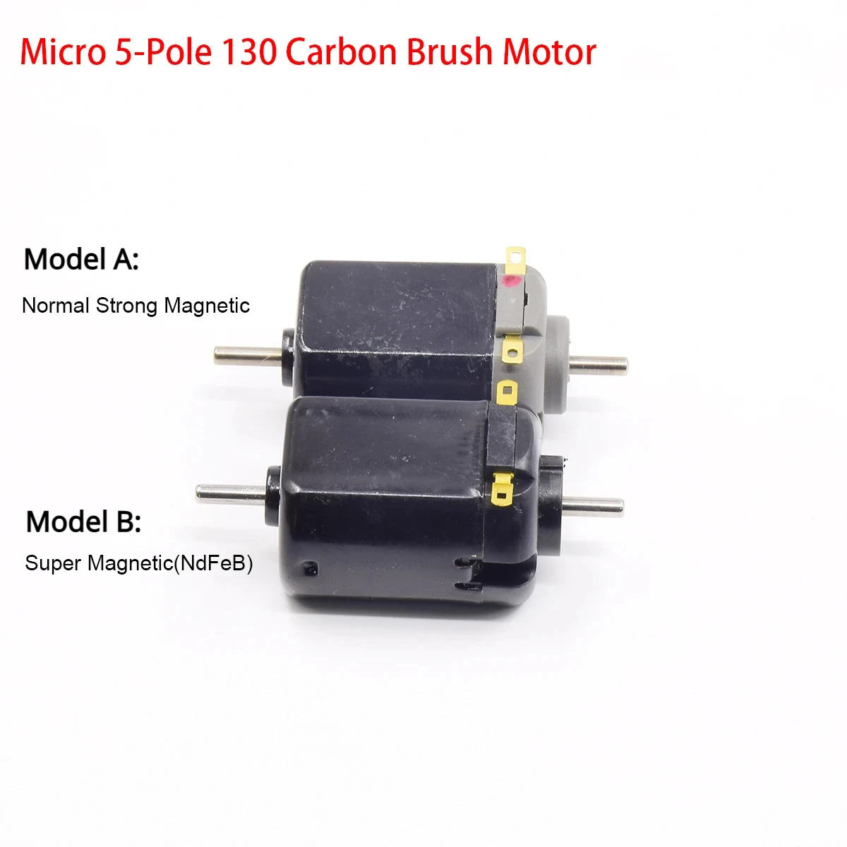 Micro FK-130 Carbon Brush Motor 5-Pole Rotor DC 12V-24V High Speed Double Axis for RC Rail Train Toy Car Boat Fan Model