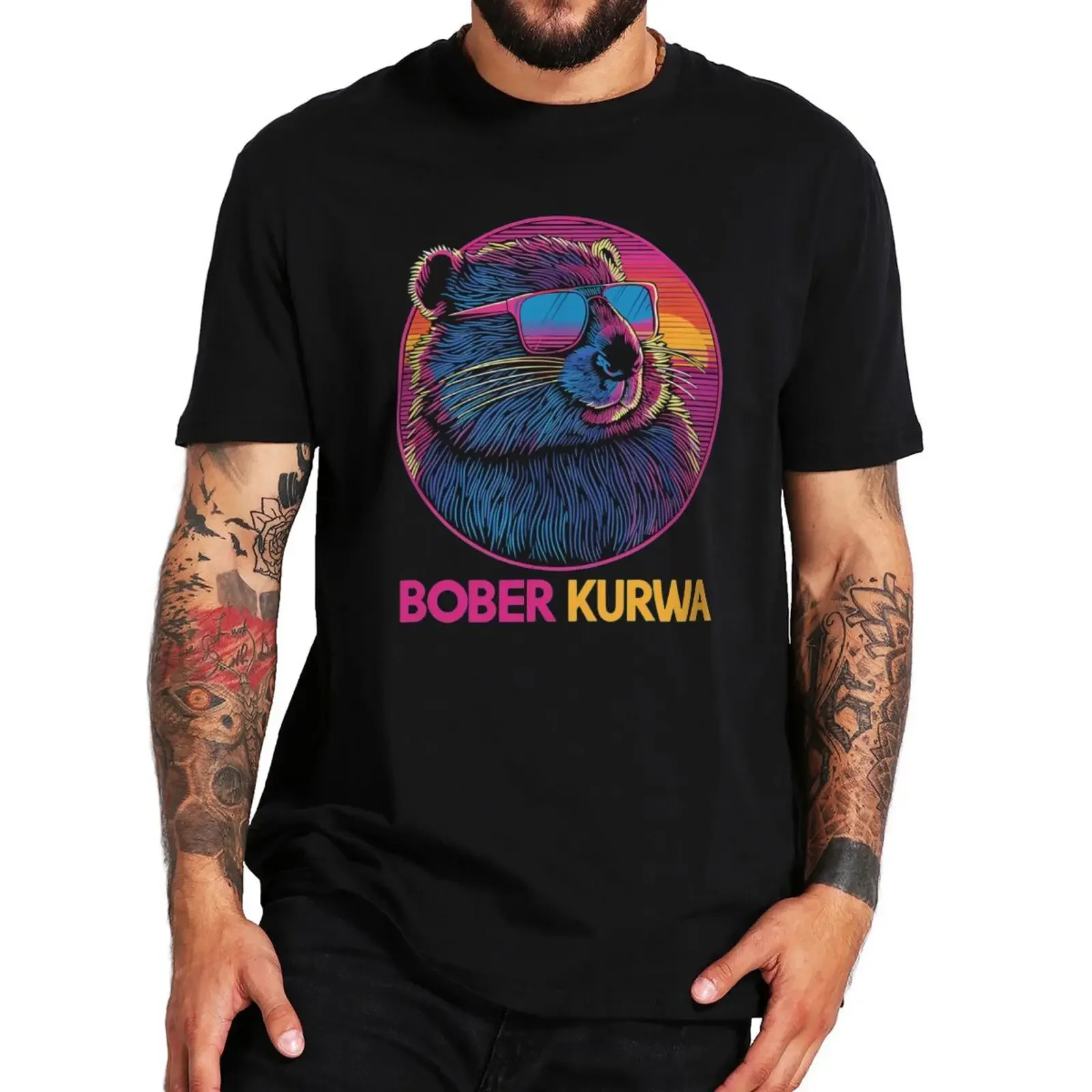 Retro Bober Bóbr Kurwa T Shirt Funny Meme Trend Y2k T-shirt For Men Women 100% Cotton Soft Unisex O-neck Tee Tops EU Size