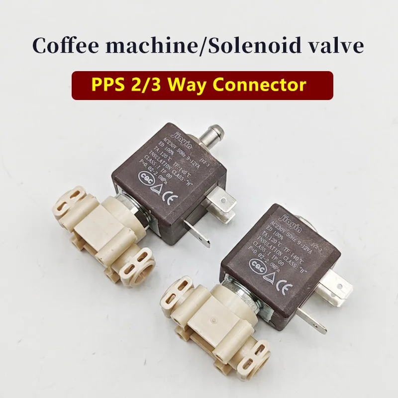 Válvulas solenoides de control de 2/3 vías de 230V y válvulas de vapor resistentes a altas temperaturas, accesorios para máquina de espresso