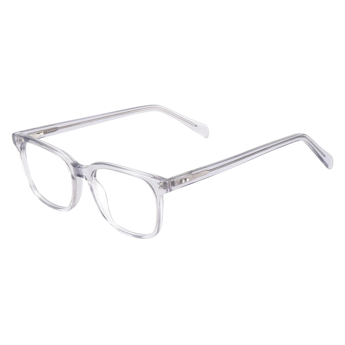 Rectangular Men Women Transparent Acetate Fashion Glasses Frame Full Rim Large Eyewear For Prescription Myopia & Reading Lenses