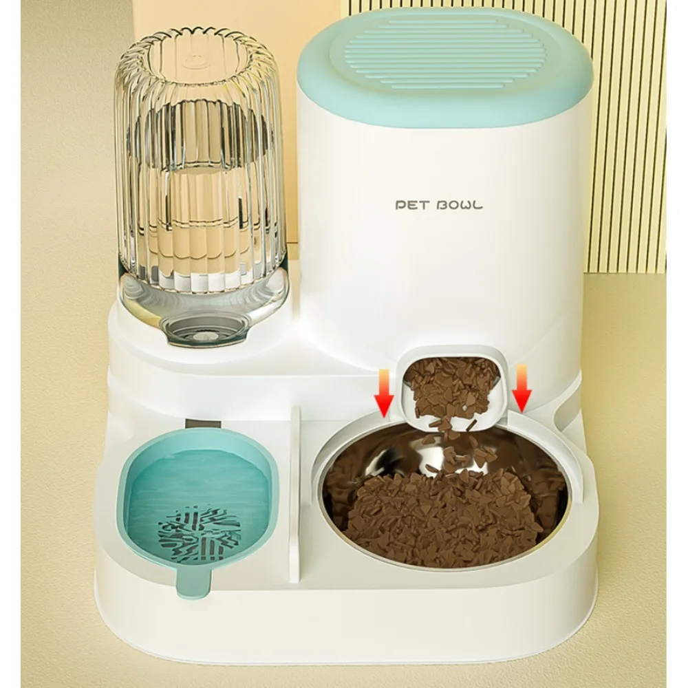

2 in 1 Cat Automatic Feeding Water Bowl Transparent Pet Food Storage Dog Feeder Dispenser Container Puppy Kitten Accessories