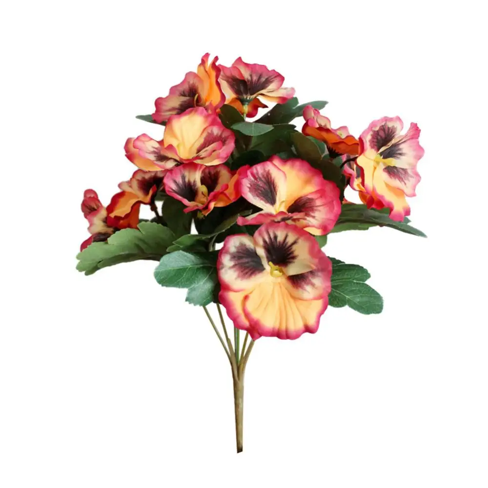 زهور بانسي الاصطناعية الزهور الاصطناعية الحرير ورد صناعي ديكور المنزل مكتب الزفاف زهرة اصطناعية زينة بانسي