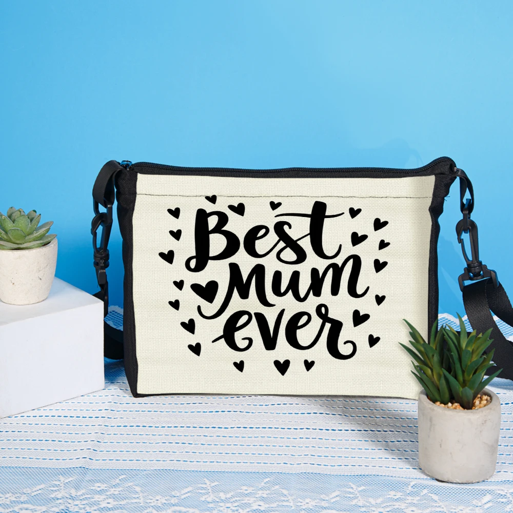 最高のママのためのクロスボディバッグ、白いハート柄と文字入り - Women'S Best Bags For Travel のレビューと価格