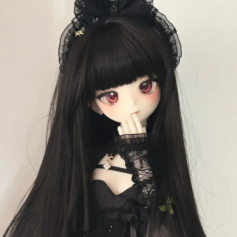 For 1/3 1/4 1/6 BJD Doll Wig Multi Color Full Bang Long Straight WigSoft Heat Resistant Silk DIY Styling Unstyled Raw Blank Wig