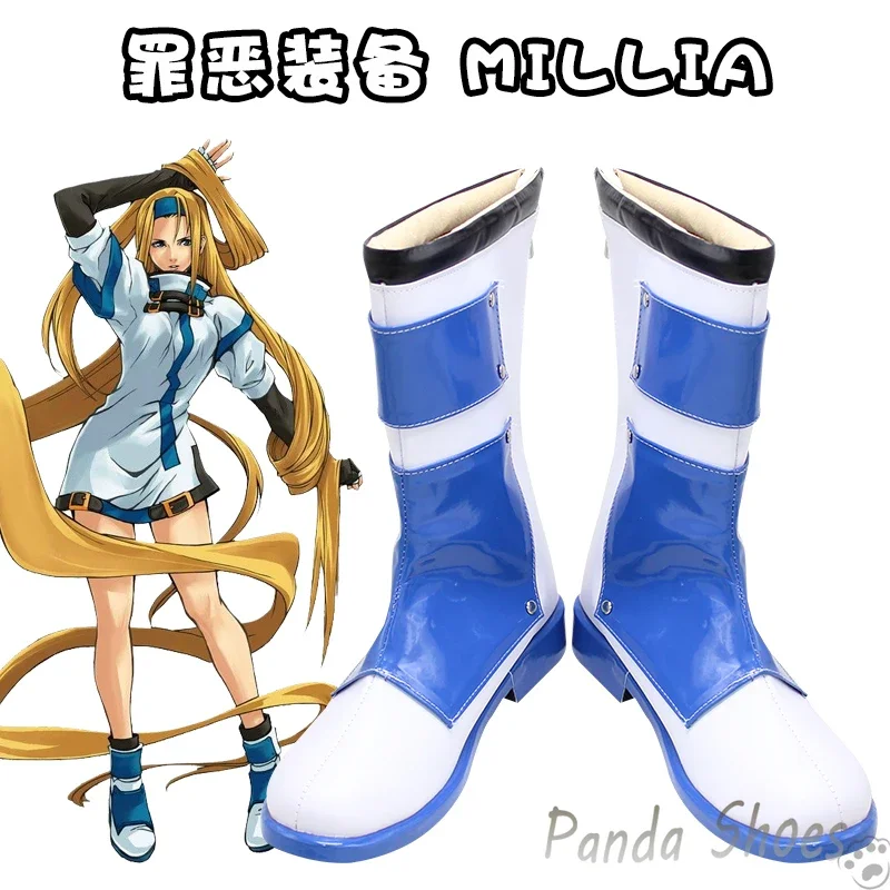 Game Guilty Gear Millia Cosplay Shoes Anime Cos Comic Cosplay Costume Prop Shoes for Con Halloween Party