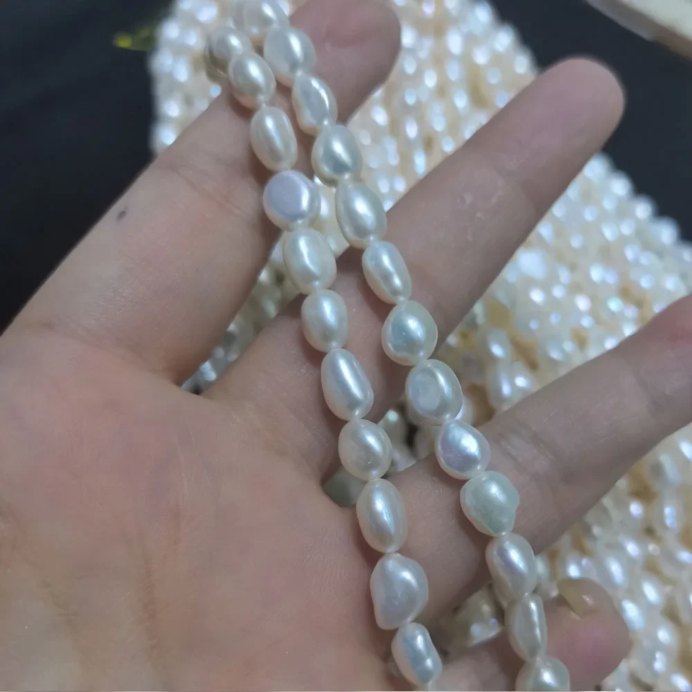 3-10mm Glossy Natural Baroque Freshwater Pearls Two Side Straight Hole Fine Loose Beads For Handcrafted Jewelry Necklace Making