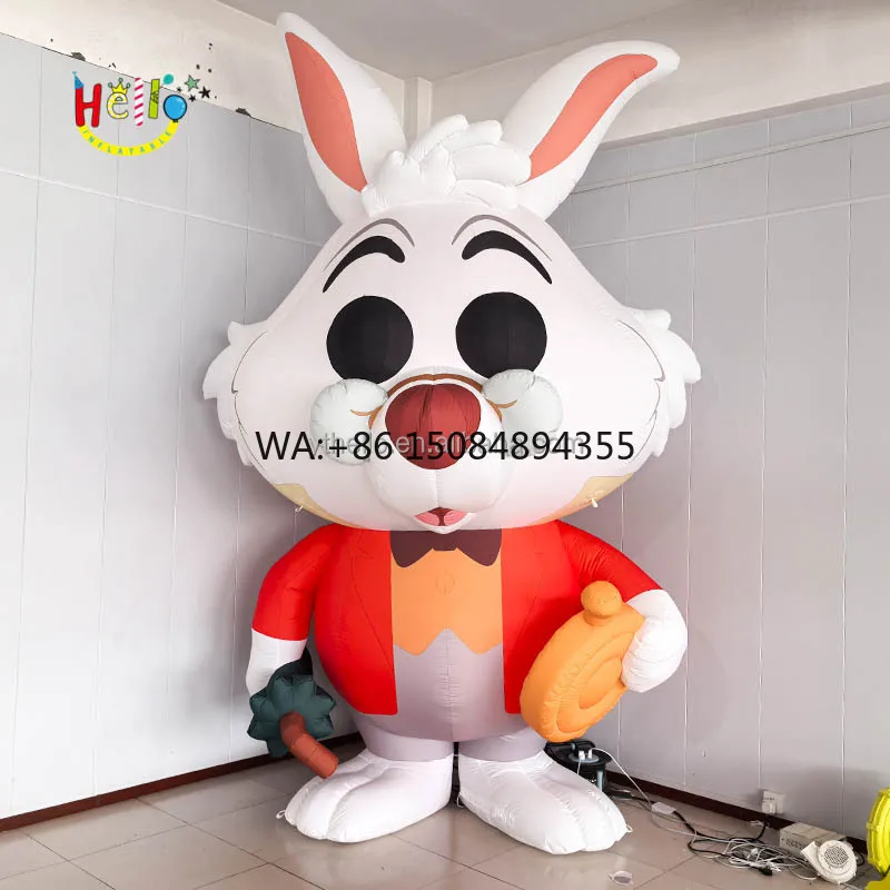 Wonderland Inflatable Cartoon Bunnies Animal Mascot Inflatable White Rabbit