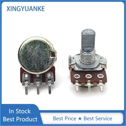 5PCS WH148 Type Single Potentiometer C10K C20K C50K C100K Amplifier Audio Volume Potentiometer 3-Pin Half Shaft Length 15MM