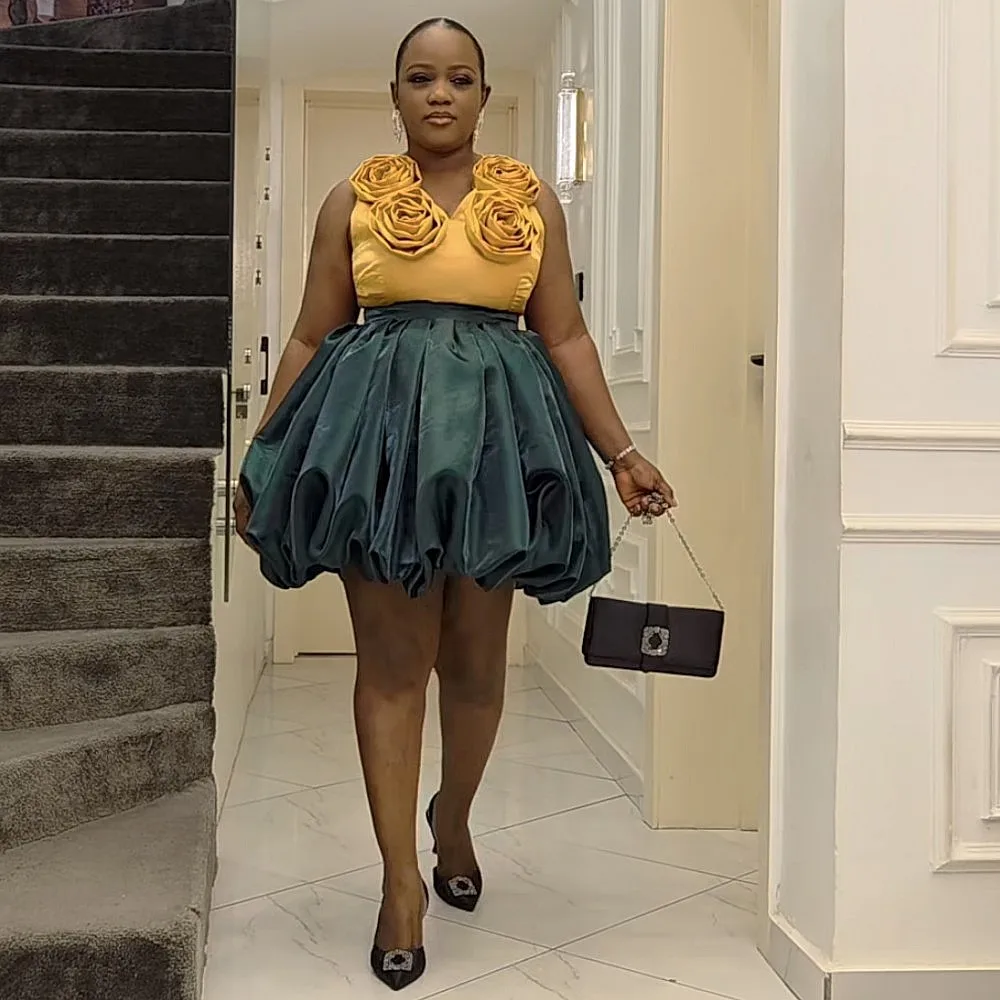 

Short Satin Skirt For Women High Waist Girls Birthday Skirt Without Top Draped Aso Ebi Party Evening Skirt